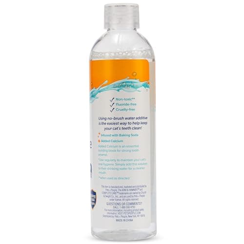 Arm & Hammer Complete Care Dental Water Additive for Cats, Cat Breath Freshener and Tartar Control, No Brushing Required, Odorless and Flavorless Cat Formula, 8 Fl Oz - 2 Pack