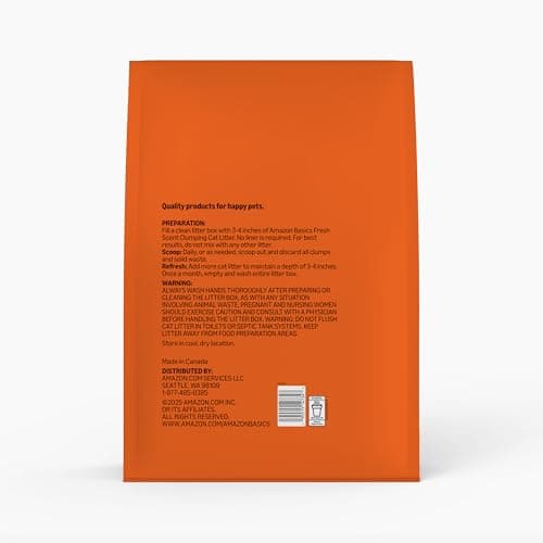 Amazon Basics Clumping Cat Litter, Fresh Scent, Hard Clumping Formula, 99% Dust Free, 14 lb Bag