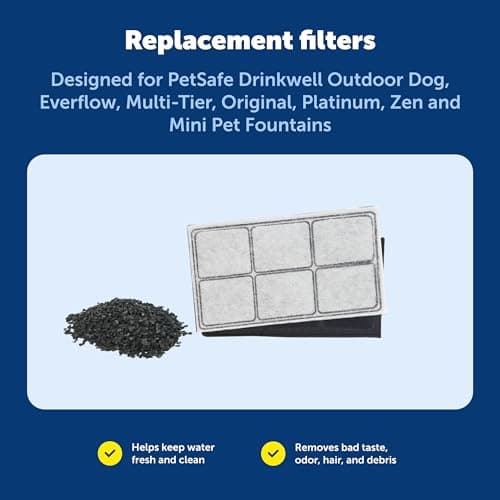 PetSafe Drinkwell Premium Replacement Carbon Filters, Dog and Cat Water Fountain Filters, Pack of 12