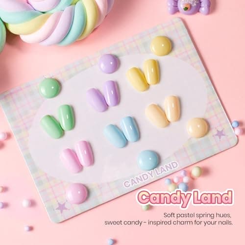 Beetles Pastel Gel Nail Polish - 6 Colors Macaron Gel Polish Set Light Yellow Pink Blue Trendy Colors Spring Summer Nail Set, Soft Pastel Nail Polish for DIY Nail Art Soak Off Uv Gel Manicure