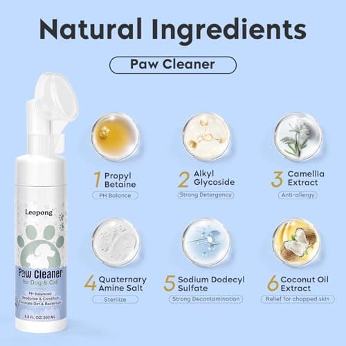 Leopong Dog Paw Cleaner,Dog Paw Wash Care for Dogs Large Medium Small XL Breed,2 Pack Waterless Foam with Silicone Scrubber, Dogs Cats Feet Paw Cleaner