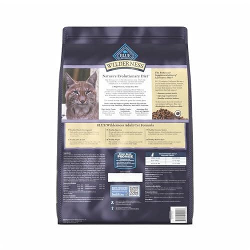 Blue Buffalo Wilderness Natural Adult Dry Cat Food, High-Protein and Grain-Free Diet, Supports Healthy Muscle Development and a Healthy Immune System, Chicken, 12-lb. Bag