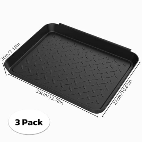 DZS 3 Packs Plastic Shoe Tray and Boot Mat, Durable Waterproof Entryway Tray for Indoor Use, Multi-Set for Muddy & Wet Footwear