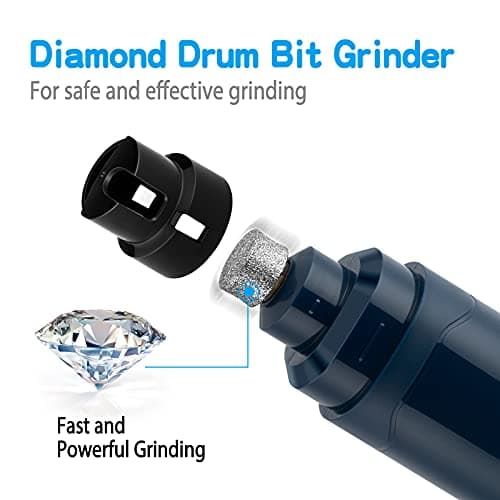 Casfuy Dog Nail Grinder Upgraded - Professional 2-Speed Whisper-Quiet Electric Pet Nail Trimmer Painless Paws Grooming & Smoothing for Small Medium Large Dogs & Cats (Dark Blue)