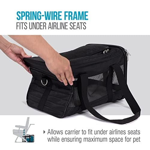 Sherpa Original Deluxe Travel Pet Carrier, Airline Approved - Black, Large