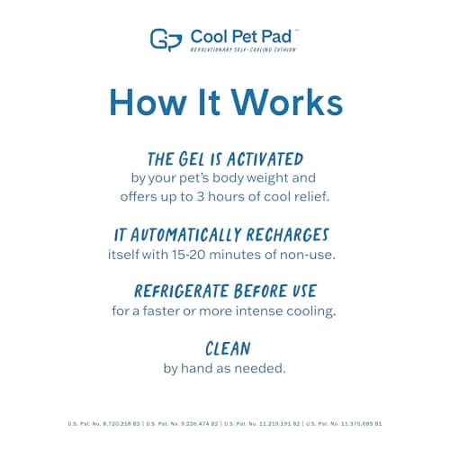 The Green Pet Shop Cool Pet Pad - Large, Blue - Self-Cooling, Pressure Activated Mat for Dogs & Cats from 46-80 lbs - Non-Toxic Gel, No Water Needed