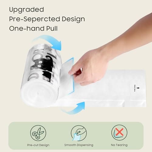 AWoHH 90 Pack Cat Litter Box Robot Model 5/4/3 Waste Bags, Tear-free, Transparent, Sensor-compatible, Automatic Litter Box Liners Bags, 9-11 Gallon Capacity