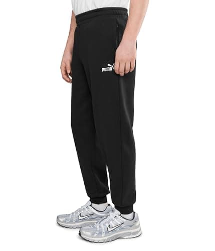 Puma Men's Essentials Fleece Sweatpants (Available in Big & Tall), Black Closed Leg SS25, Large