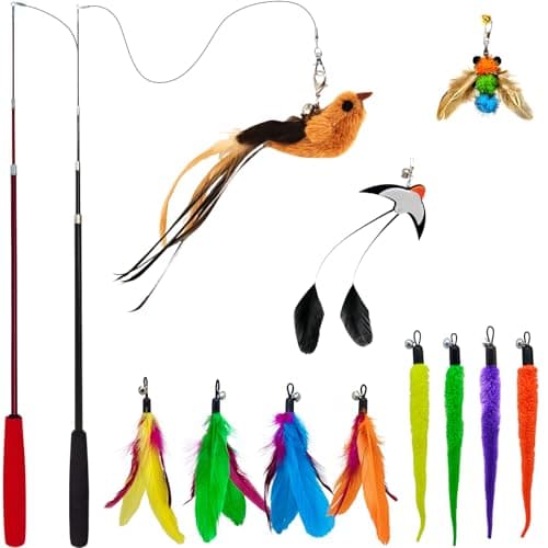 miwoowim Interactive Cat Wand Toy Set Review – 2 Wands + 11 Refills