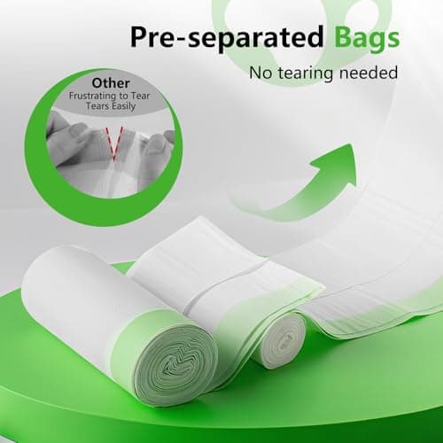 KropBom 45 Count Waste Drawer Liners Bags Compatible with Litter Box Robot 4/5/3, Thick Self-cleaning Cat Litter Box Liners refill with Drawstring Heavy Duty 10-12 Gallons of Capacity