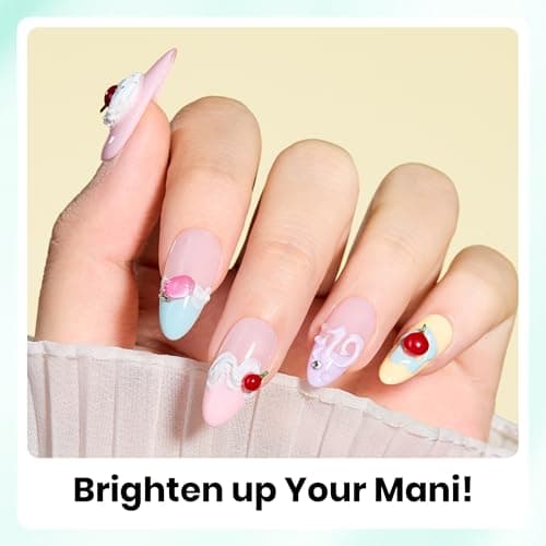 Beetles Pastel Gel Polish Set - Afternoon Desserts Collection, 6 Colors Pastel Purple Yellow Blue Pink Trendy Colors Uv LED Lamp Salon DIY at Home Nails Gifts for Women Nails
