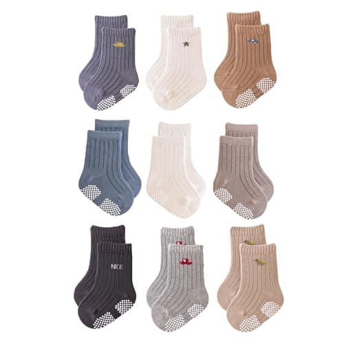 J Poqobog Baby Crew Socks Test: 9 Paar rutschfeste Söckchen für Kleinkinder