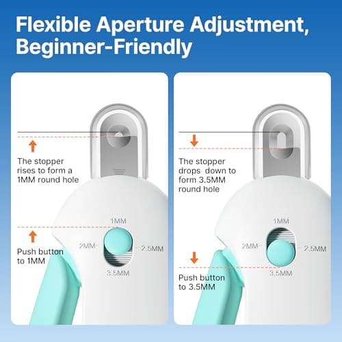 Potaroma Cat Nail Clipper with Adjustable 3-Size Trimming Hole & Hidden Nail File | Safe Toenail Trimmer for Kittens & Indoor Cats | Anti-Splash Claw Cutter for Grooming (Blue)
