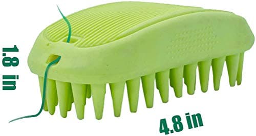 Pet Silicone Shampoo Brush for Long & Short Hair Medium Large Pets Dogs Cats,Shower Wash Curry Brush,Dog hair Products Accessories Dog Back Massage for Long & Short Hair Small Large Pets Dogs(Green)