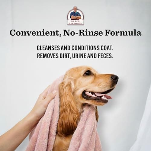 Dr. Pol Incredi-Pol Waterless Shampoo | Waterless Dog Shampoo & No-Rinse Pet Cleanser | Rinse Free Dog Shampoo for Smelly Dogs | Safe for All Pets & Animals | Lavender | 16 oz