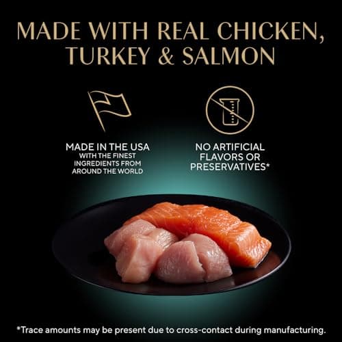 Sheba Perfect Portions Wet Cat Food Cuts in Gravy, Cat Food Wet Recipe, Roasted Chicken Entree, with Sustainable Salmon, Tender Turkey Entree, 2.6 oz. Twin-Pack Trays (24 Count, 48 Servings)
