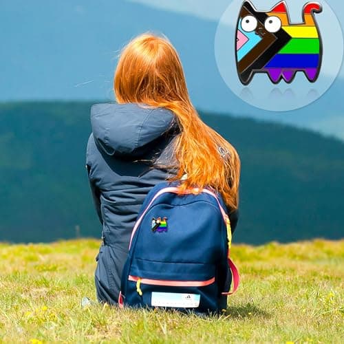 CDTRYLXKJ Pride Pins Rainbow LGBTQ Pins Bulk LGBT Enamel Brooch Pin for Clothes Bags Hats Accessories Lesbian Bisexual Gay Pride Ally Pin Rainbow Accessories-cat