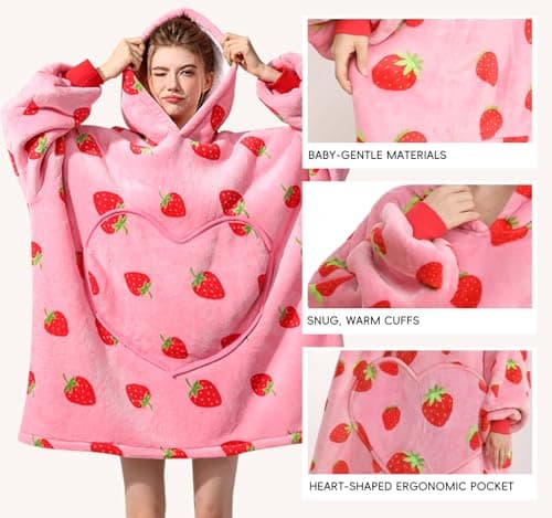Dietersler Wearable Blanket Hoodie, Women Oversized Fluffy Hoodies Blanket with Pocket, Warm Cozy Giant Sherpa Sweatshirt Gifts for Adults, One Size for All