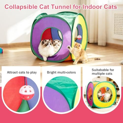 Retro Shaw Cat Toys Pack 33Pcs, Interactive Kitten Toys for Indoor Kittens Cats, Collapsible Kitty Play Tunnel Tent Feather Wand Balls Bell Springs Mouse Kitty Toys for All Breeds 15.7 Inches