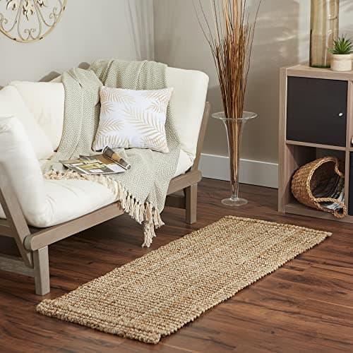 DII Sturdy Rolled Natural Indoor/Outdoor Jute Rug, 22x60, Natural