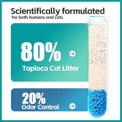 MOONFOREST Tapioca Cat Litter, Cassava Cat Litter Odor Control Dust-Free Clumping Litter