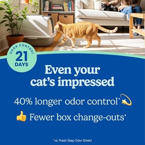 Fresh Step Advanced Ever Fresh Multi Cat Clumping Cat Litter with Febreze Freshness, Low Dust, Odor Control with Ammonia Block Tech, Compatible in Automatic Litter Boxes, 32 lb. (2 x 16 lb.)