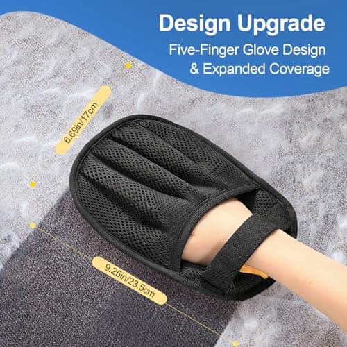 Salhap Pet Hair Removal Glove for Cats & Dogs, Upgraded Five-Finger Electrostatic Pet Hair Glove, Reusable Magic Brush Pet Hair Remover Tool for Laundry, Couch, Carpet, Car Seat