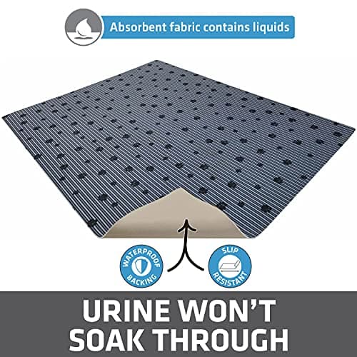 Drymate Cat Litter Box Mat, Litter Trapping Mat, Waterproof, Urine-Proof, Absorbent, Machine Washable, Soft on Paws, Contains Mess, Protects Floors, Kitten Supplies, Dark Grey, 28x36 XL