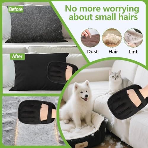 Bumilily Pet Hair Removal Glove for Cats and Dogs - Electrostatic Pet Hair Remover Glove, Reusable Brush Pet Hair Remover for Couch, Carpet, Car Seat & Laundry(1PCS)