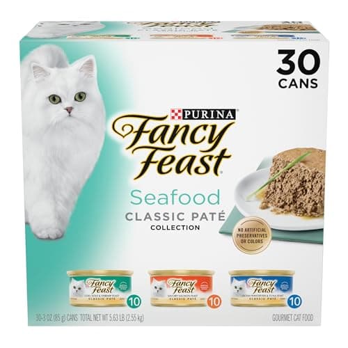 Fancy Feast Wet Cat Food Review: Seafood Pate Variety Pack (30 Cans)