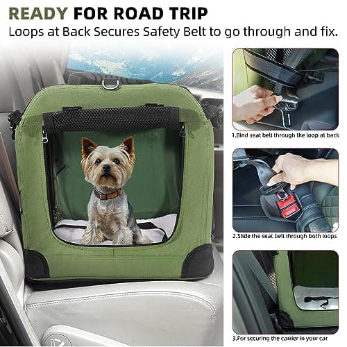 Petprsco Large Cat Carrier for 2 Cats Small Medium Dogs, Soft Pet Carrier 24x17x17 for Traveling with Warm Blanket Foldable Bowl and Washable Pad