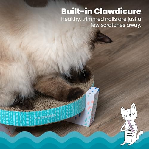 Catstages Scratch, Snuggle & Rest – 2‑in‑1 Indoor Cat Scratcher & Elevated Cat Lounger, Catnip Included