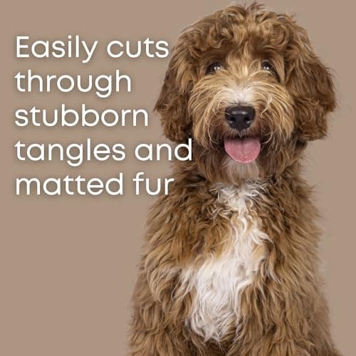 Dematting Comb for Dogs - Dematting Tool for Grooming Dog Matting - Serrated Matted Hair Removal Brush - Easily Remove Knots, Mats, and Tangles - Designed for Wavy & Curly Coats - Freshly Bailey