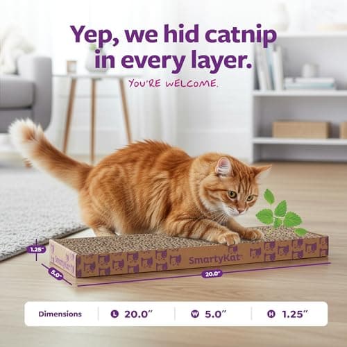 SmartyKat Scratch Up Corrugated Hanging Cat Scratcher, Catnip Infusion Technology - Brown, Single Wide