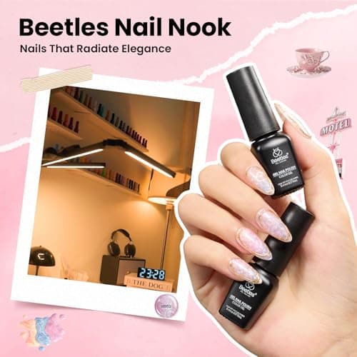 Beetles Nail Nook Gel Nail Polish Set - 119 PCS 100 Colors Gel Polish Kit Base Glossy Matte Glitter Top Coat Glitter Pearl Cat Eye White Red Pink Nude Uv Led Nails Summer Gift for Women
