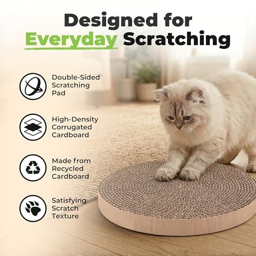 Best Pet Supplies Catify Cat Scratcher, Fun Interactive Scratchers, Posts, Poles, Claw Safe, Furniture Saver Indoor Play Support Natural Cat Behaviors Heavy Duty - 5 Pack Round, 10 x 10"