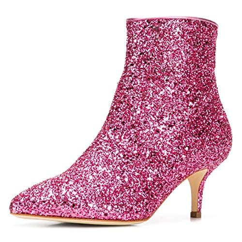 XYD Kitten Heel Boots Review: Glitter, Comfort & Real Wear Test