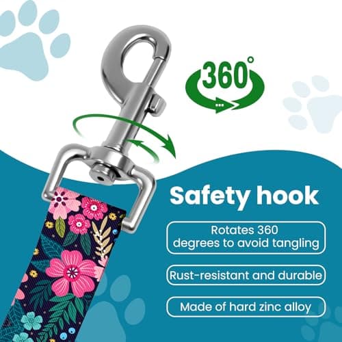 Adjustable pet cat and Dog car seat Belt，The Lanyard is Flexible and Adjustable from 20 to 33 inches (Floral)