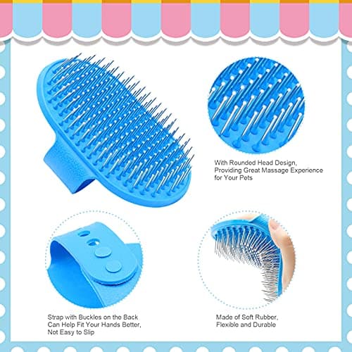 Rabbit Grooming Kit, Rabbit Brush for Shedding with Bunny Nail Clipper, Rabbit Nail Trimmers with Pet Combs for Hamster Guinea Pig Ferret by KALAMANDA(6 Pack)