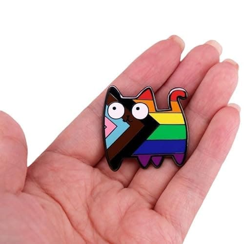CDTRYLXKJ Pride Pins Rainbow LGBTQ Pins Bulk LGBT Enamel Brooch Pin for Clothes Bags Hats Accessories Lesbian Bisexual Gay Pride Ally Pin Rainbow Accessories-cat