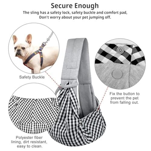 CUBY Dog and Cat Sling Carrier - Hands Free Reversible Pet Papoose Bag - Soft Pouch and Tote Design - Suitable for Puppy, Small Dogs Cats Outdoor