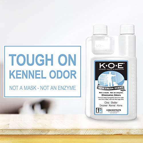 Odorcide K.O.E Kennel Odor Eliminator Concentrate – For Cages, Runs & More – For Home & Kennel w/Safe, Non-Enzymatic Formula (Fresh Scent, 16 oz)