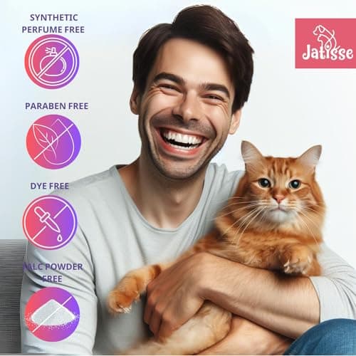 Jatisse Cat Dry Shampoo Powder with Lavender and Rosemary for Cats 5.29 fl. oz| Grooming for Cat | Kitten Sensitive Skin | Cleansing and Moisturizing Perfume and Talc Free (1)