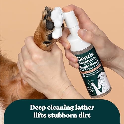 Magic Foam Paw Cleaner for Dogs & Cats, No-Rinse Foaming Scrubber Brush for Dirty, Muddy Paws – for Small, Medium & Large Dogs, Puppies, Kittens (5 fl oz)