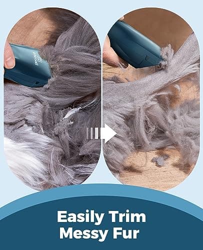 oneisall Pet Clipper for Cat Matted Hair, Pet Shaver for Cats Quiet Pet Clippers Waterproof Cordless Cat Clippers for Matted Long Hair with Storage Bag (Green)