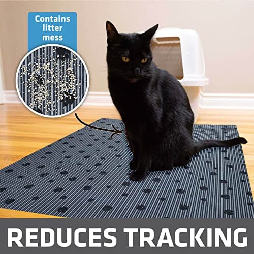Drymate Cat Litter Box Mat, Litter Trapping Mat, Waterproof, Urine-Proof, Absorbent, Machine Washable, Soft on Paws, Contains Mess, Protects Floors, Kitten Supplies, Dark Grey, 28x36 XL
