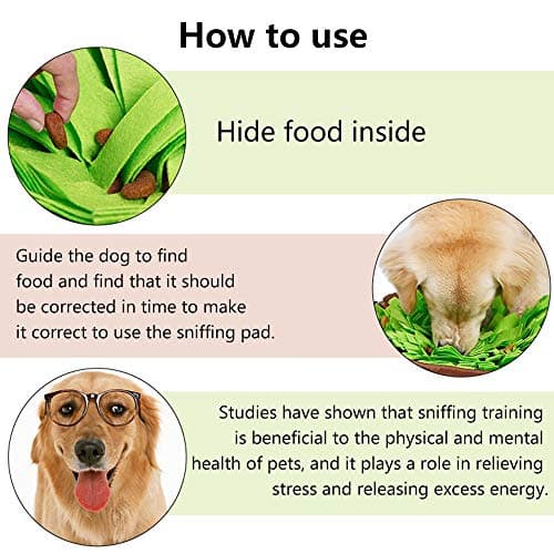 AWOOF Pet Snuffle Mat for Dogs, Interactive Feed Game for Boredom, Encourages Natural Foraging Skills for Cats Dogs Bowl Travel Use, Dog Treat Dispenser Indoor Outdoor Stress Relief