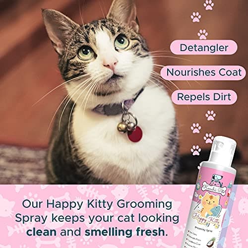Kenchii Professional Pet Grooming Spray for Kittens and Cats, All-Natural Scented Moisturizing Cat Detangler Spray, Kitten Conditioner Coat Shine Spray, Cat Grooming Supplies