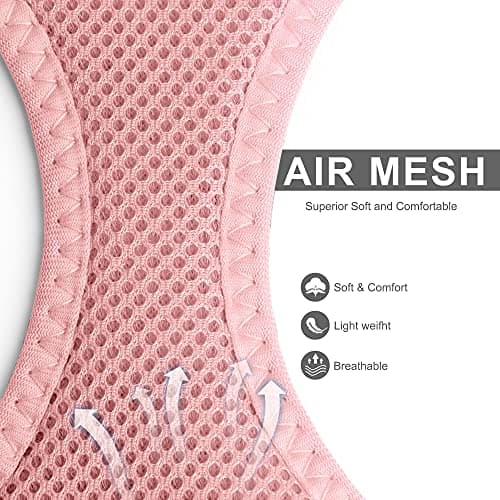 Fida Cat Harness and Leash Set for Walking Kitten and Puppy, Escape Proof Kitten Harness with Breathable Lightweight Soft Mesh, Adjustable Reflective Step-in Design. (XXXS, Pink)