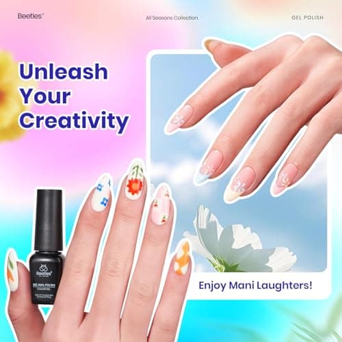 Beetles Summer Gel Polish Set - Rustic Sonata 25 Summer Spring Trendy Colors Light Yellow Orange 4th of July Gel Polish with Base Coat Glossy & Matte Top Coat DIY Salon Soak Off UV Led Nails